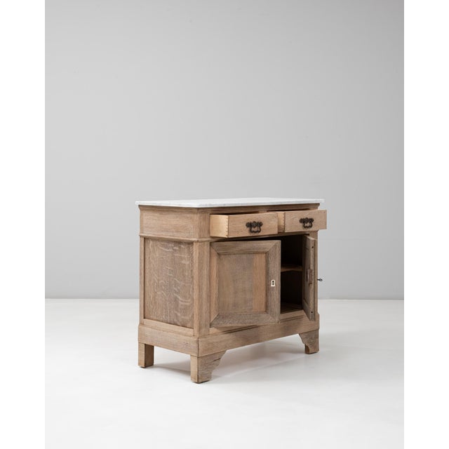 1900s French Louis Philippe Oak Buffet With Marble Top For Sale - Image 4 of 18