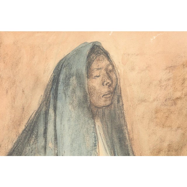 Francisco Zuniga - Untitled (Three Seated Women) Signed Pastel Drawing on Paper For Sale - Image 4 of 8