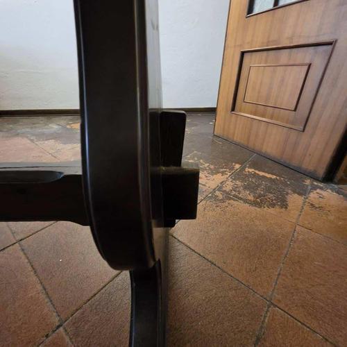 Wood Rustic Walnut-Stained Fratino Table with Sawhorse Legs For Sale - Image 7 of 12