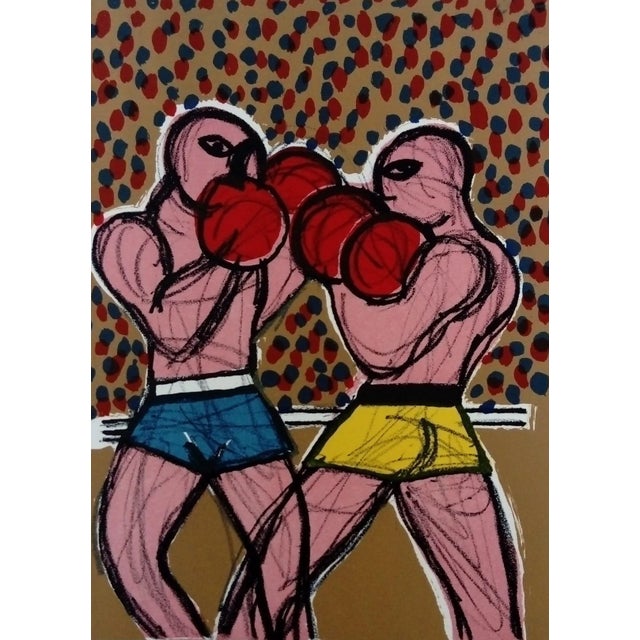 Beautiful lithograph by Corneille, from the portfolio Fight on the Moon. Lithograph on art paper, 1985, 38 x 28 cm,...
