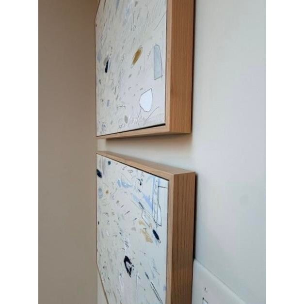 2010s Pair of Abstract Mixed Media Paintings by Caleb Mahoney For Sale - Image 5 of 7