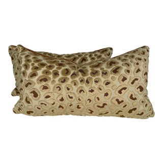 Leopard Cut Velvet 12"x22" Pillows-a Pair For Sale