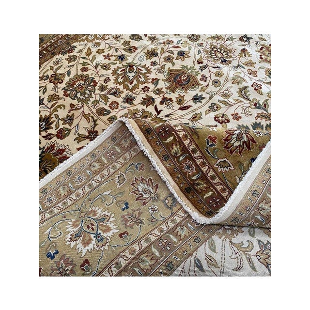 1990s 10x14 Handwoven Indian Agra Area Rug - 107604 For Sale - Image 5 of 13