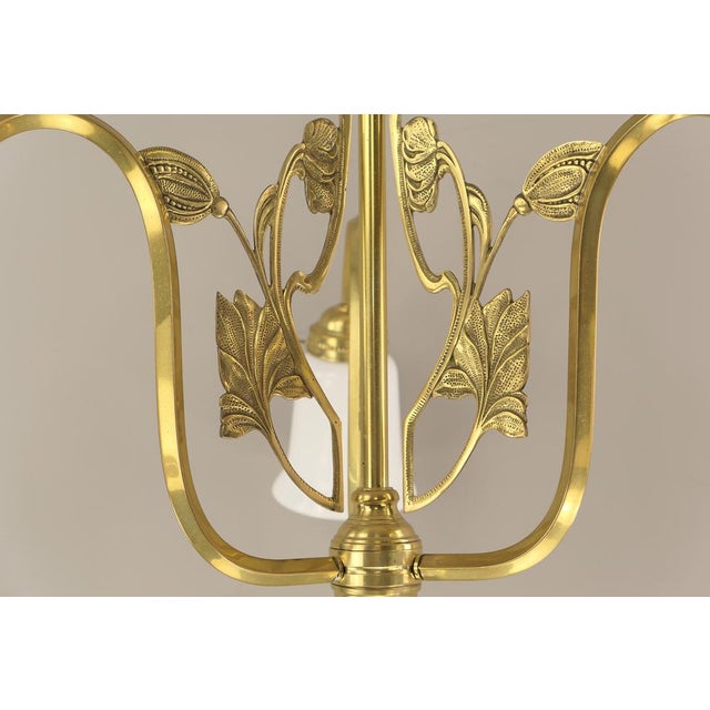 Art Nouveau Brass Chandelier, Vienna, 1910s For Sale - Image 9 of 15