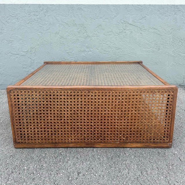 Wood Vintage Boho Chic Cane and Oak Modular Sofa and Table Set by Desoto - 8 Pieces For Sale - Image 7 of 12