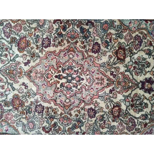 Wool pile genuine hand made semi-Vintage North East Persian Semnan rug-