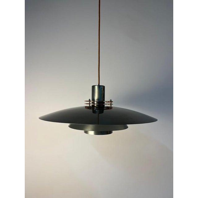 Metal Large Leto Silver Copper Pendant Lamp by Top Lamper, 1980s For Sale - Image 7 of 11
