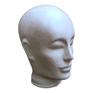 Vintage Italian Head in White Glazed Ceramic For Sale