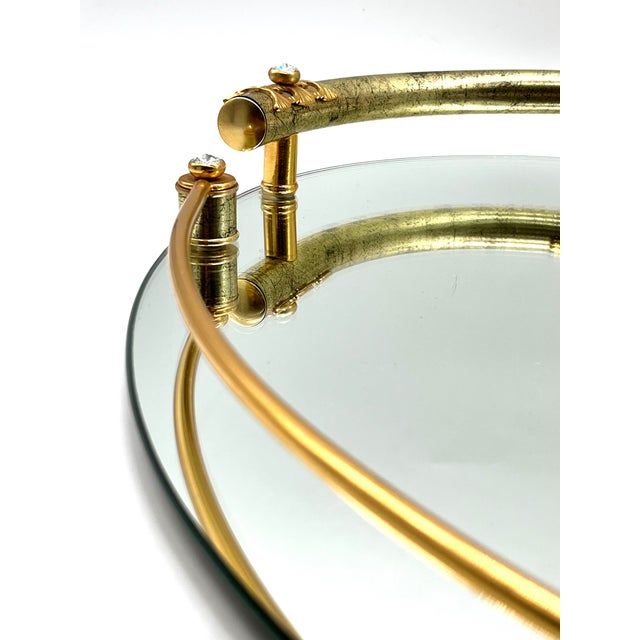 Hollywood Regency 24k Gold-Plated Mirrored Tray from Dimart Milano, Italy, 1980s For Sale - Image 13 of 18