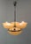 Beautiful 6-flamming nickel-plated art deco chandelier completely restored: new nickel-plating rewired - two separate...