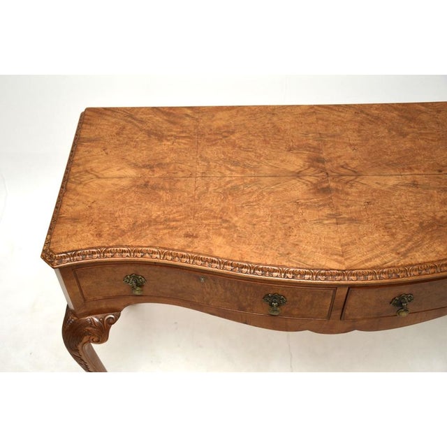 Vintage Burr Walnut Console Table, 1920s For Sale - Image 6 of 12