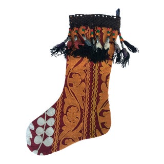 Antique Suzani Christmas Stocking For Sale
