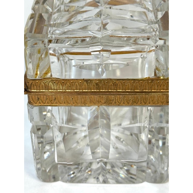 Charles X Style French Ormolu Optic Cut Crystal Box, Signed Lehmann France For Sale - Image 10 of 18
