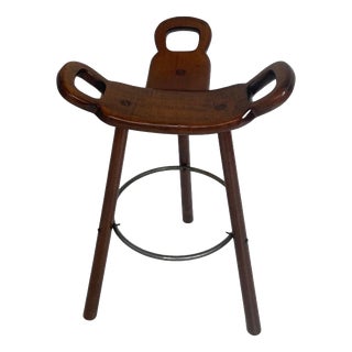 Spanish Brutalist Marbella Bar Stool by Sergio Rodrigues for Confonorm, 1970s For Sale