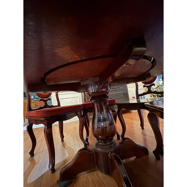 Asian Rosewood Lazy Susan Dining Set Custom Made in Bangkok, Thailand, 1980s For Sale In Cleveland - Image 6 of 8