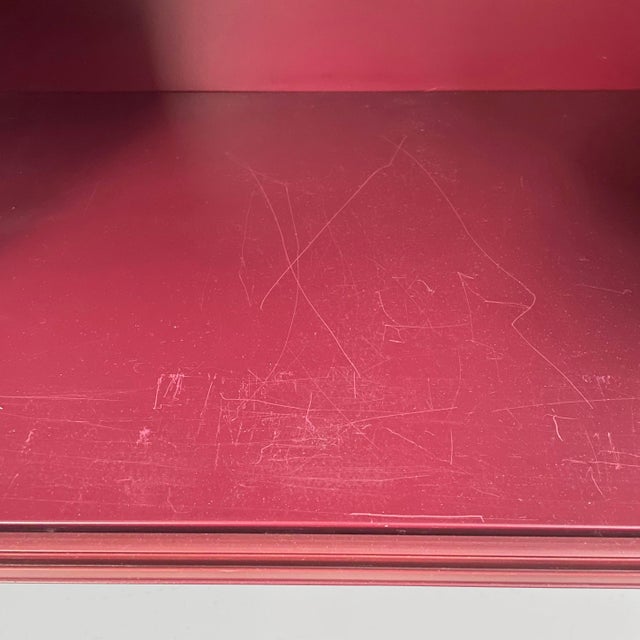 Ivory Italian Burgundy Metal Sideboard Synthesis 45 by Ettore Sottsass for Olivetti Synthesis, 1970s For Sale - Image 8 of 18