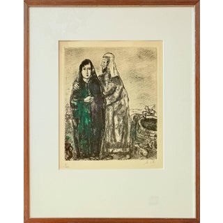 Marc Chagall, Meeting of Jacob and Rachel at the Well, 1958, Etching, Framed For Sale