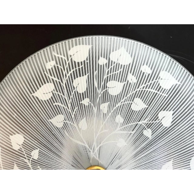 Moe Light 1960s Striped Leafy Flush Light For Sale - Image 4 of 15