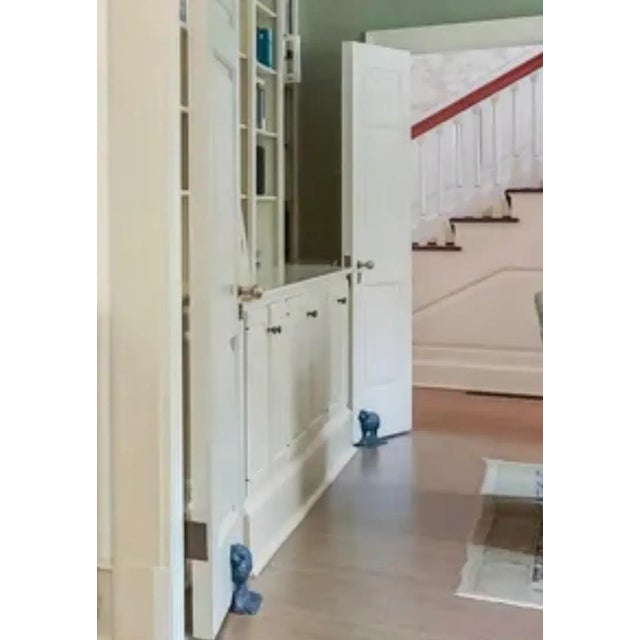 Antique 19thC Cast Iron Ram Doorstops, 2 Black 1 White Free-Standing Heavy For Sale - Image 16 of 16