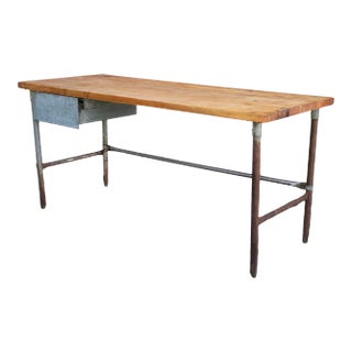 Industrial Vintage Restaurant Prep Table Kitchen Island Work Table For Sale