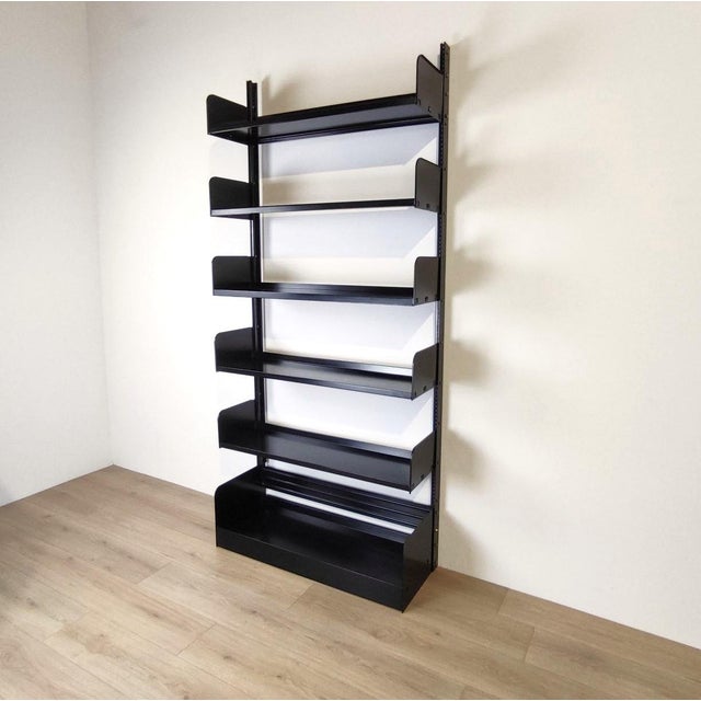Black Metal Congress Bookcase attributed to Lips Vago, 1970s For Sale - Image 11 of 11