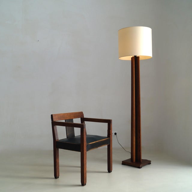 Dutch Hague School Art Deco Modernist Oak Floor Lamp, 1920s For Sale - Image 4 of 13