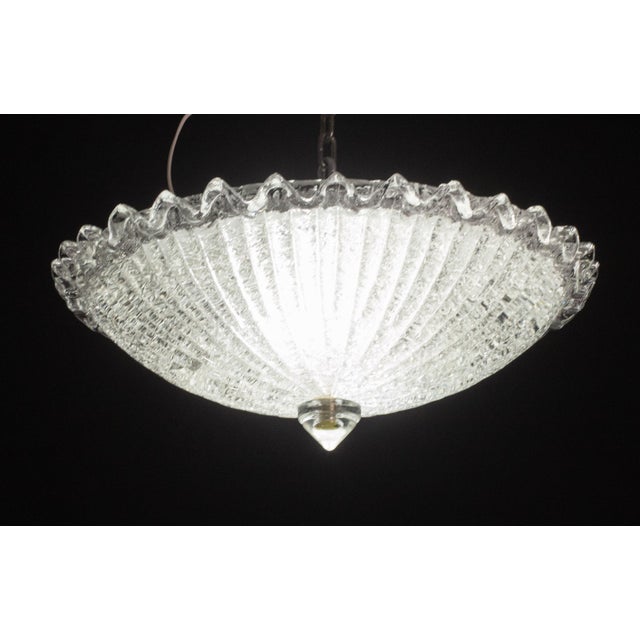 Glass Italian Transparent Murano Glass Ceiling Fixture, 1970 For Sale - Image 7 of 12