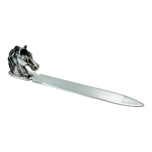 Mid 20th Century Reed & Barton Equine Sterling Silver Plate Letter Opener With Horse Head Handle