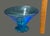 Mid 20th Century Vintage Mid-Century Modern Blue Glass Attributed Blenko Compote Pedestal Vase For Sale - Image 5 of 6