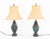 Pair of Neoclassical Style Patinated and Verdigris Bronzed Metal Table Lamps, each urn form atop a Chinoiserie style base...