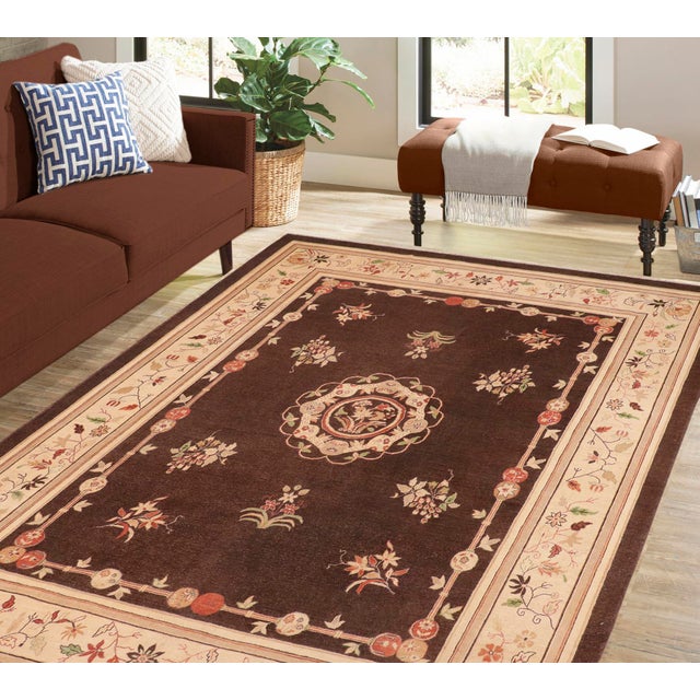 "Enhance the ambiance of your home with this magnificent Persian-influenced Turkish hand-knotted rug made by skilled...