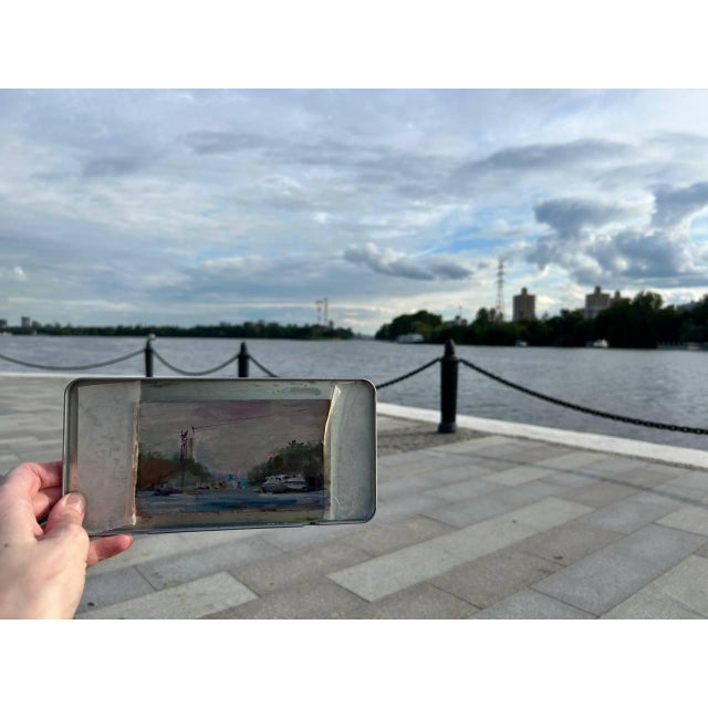 Paint Framed Original Painting Plein Air Landscape by Valeriya Serova For Sale - Image 7 of 12