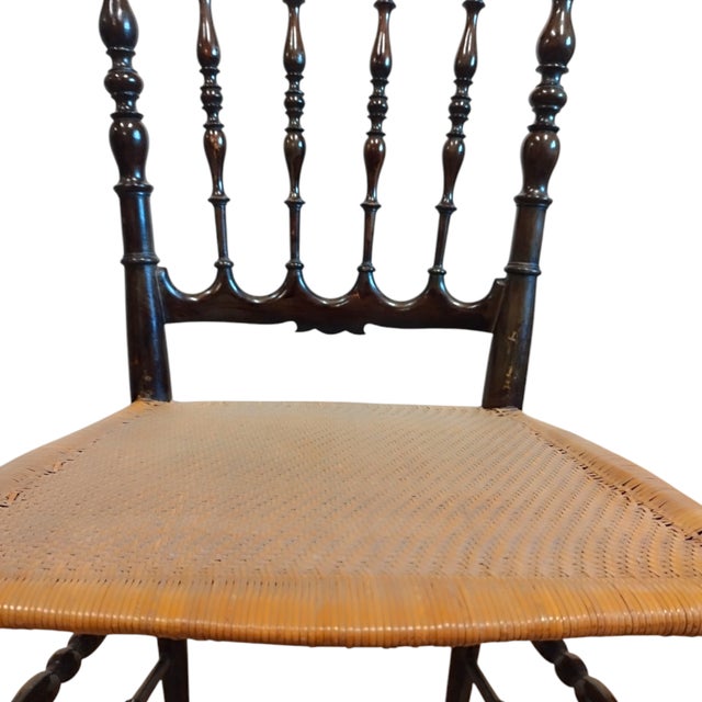 Cherrywood Chiavarine Chairs attributed to Giuseppe Gaetano Descalzi, 1920s, Set of 6 For Sale - Image 13 of 18