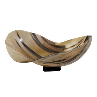 Oversized Freeform Vintage Horn Bowl For Sale