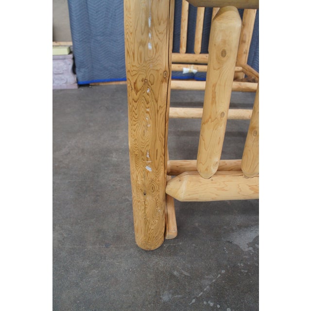 1990s Handmade Adirondack Style Southwestern Cabin Lodge Cedar Wood Log Twin Size Bed For Sale - Image 9 of 12