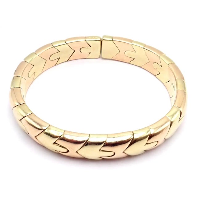 Bulgari Vintage Alveare Yellow & Rose Gold Bangle Cuff Bracelet For Sale In Philadelphia - Image 6 of 11
