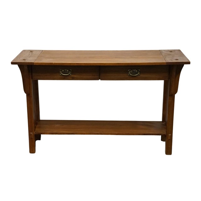LEICK HOME Oak Craftsman Mission Style 54" Accent Console Sofa Table 30" High 54" Wide 20" Deep We specialize in high end...