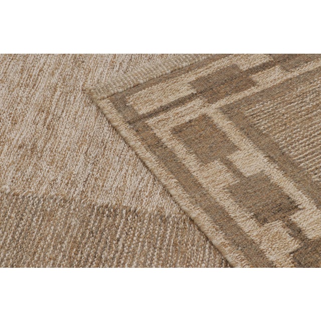 Beige Contemporary Scandinavian Style Wool Rug in Beige by Rug & Kilim, India For Sale - Image 8 of 10