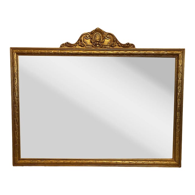 Mid-1800s Ornately Carved Giltwood Empire Mirror For Sale