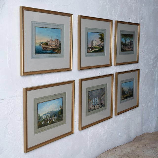 Hand-Painted Engravings of Wiesbaden After Jan Simon Voddiggel, 1852 For Sale - Image 12 of 12