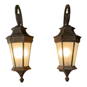 Pair of Powder Coated Aluminium Wall Lantern