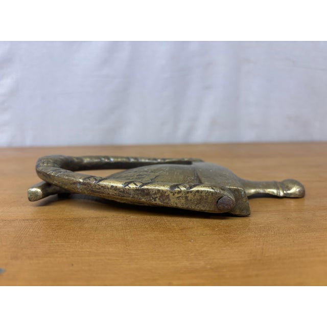 English Antique English Brass Door Knocker For Sale - Image 3 of 4