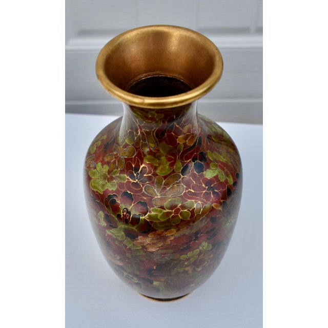 Chinese Vtg. Vintage Chinese Cloisonne Enamel Vase For Sale - Image 3 of 13