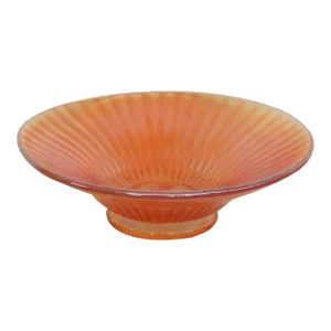 Imperial Style Glass Marigold Iridescent Smooth Rays Candy Dish Bowl