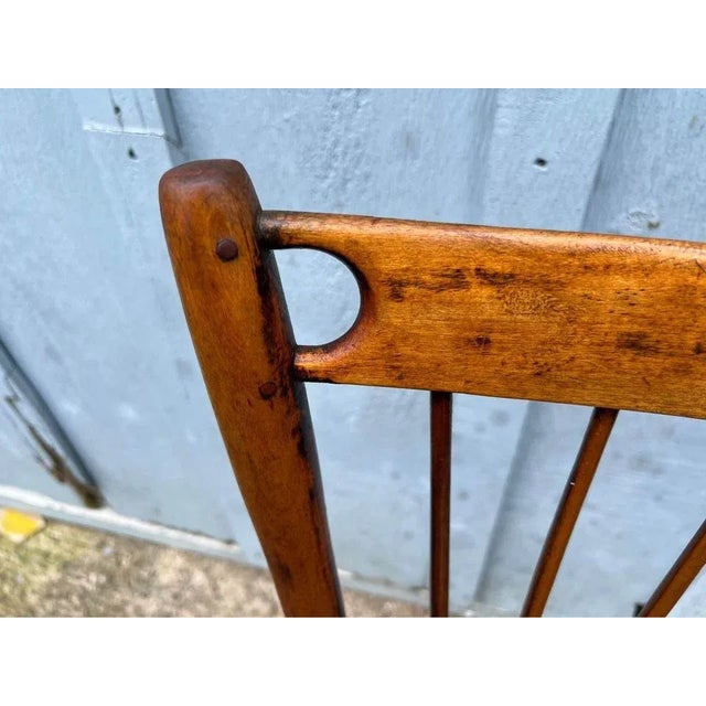 Pair Antique Yellow Pine Side Chairs, 19th Century For Sale - Image 4 of 11