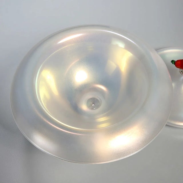 Figurative Antique Frederick Carder for Steuben Verre De Soie Covered Glass Compote Bowl For Sale - Image 3 of 5