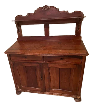 Antique Rustic Pine Hutch Sideboard Server Buffet in Warm Honey Color
