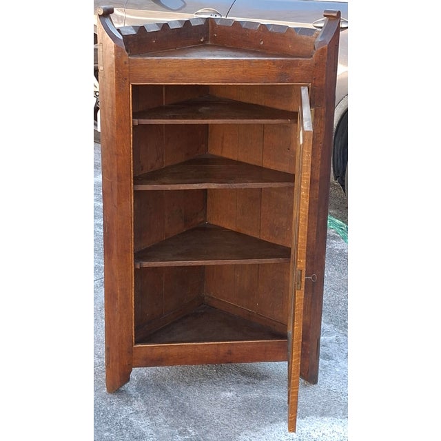 19th Century Victorian Oak Corner Cabinet Cupboard For Sale In Washington DC - Image 6 of 13