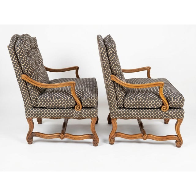 Baker Furniture Company Pristine Pair of Vintage Baker French Provincial Bergere Chairs For Sale - Image 4 of 12