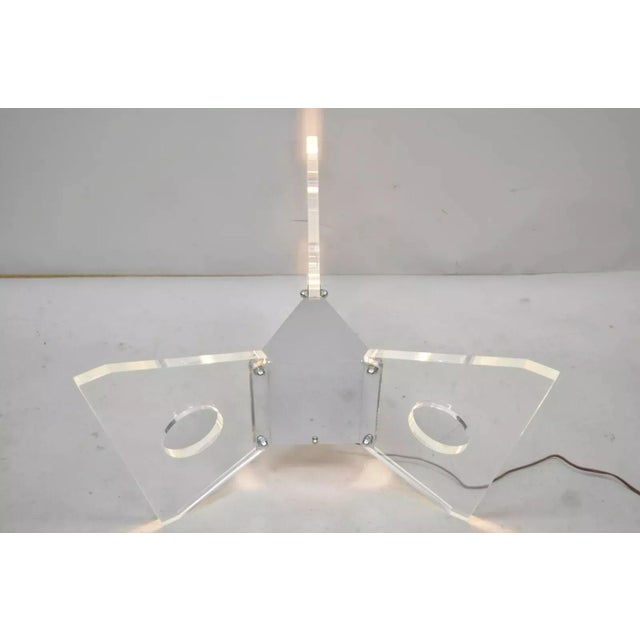 Illuminated Mid Century Modern Lucite & Chrome Butterfly Coffee Table Base For Sale - Image 11 of 11